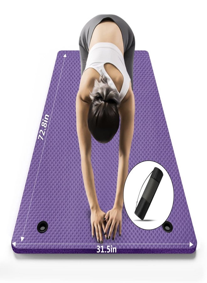 LFS Yoga Mat 72.8" x 31.5" x 2/5 inch Thick With Strap and Bag, Extra Wide Workout Mat for Women and Men, Non Slip Exercise Mat for Home Outdoor Yoga, Pilates, Stretching, Floor & Fitness Workouts - Image 1