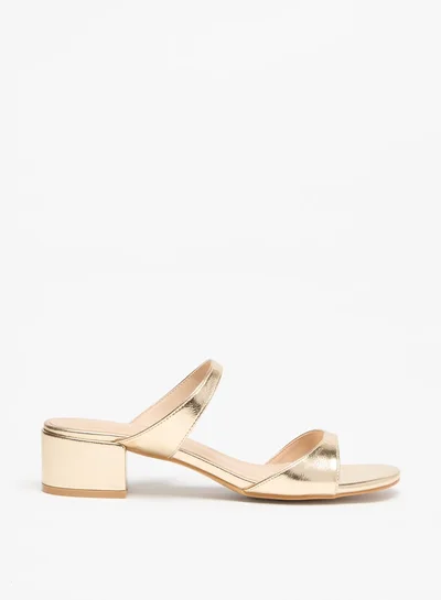 Flora Bella By Shoexpress Women's Open Toe Slip-On Sandals with Block Heels
