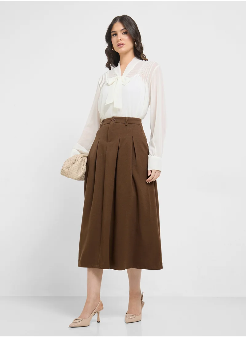 ELLA Box Pleat Skirt