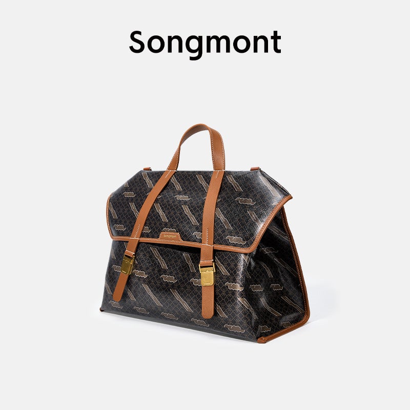 Songmont Hillside Songshan New Style Old Flower Travel Official Document Canvas Denim Backpack Crossbody Shoulder Bag - Image 1