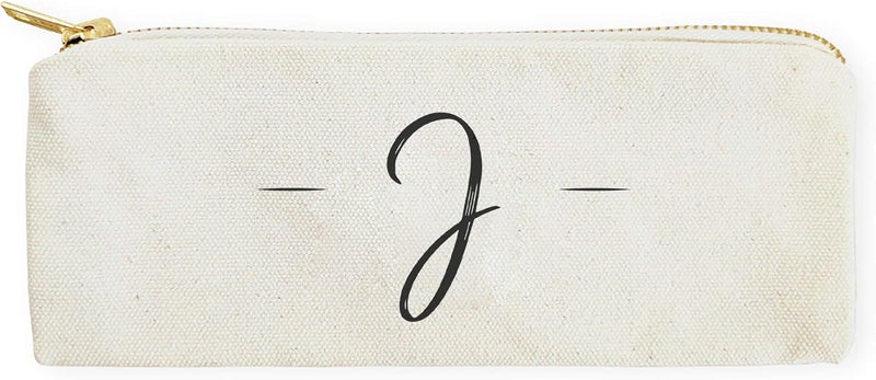 The Cotton & Canvas Co. The Cotton & Canvas Co. Personalized Handwritten Monogram Initial J Small Cosmetic Case and Travel Pouch for Office or On The Go 