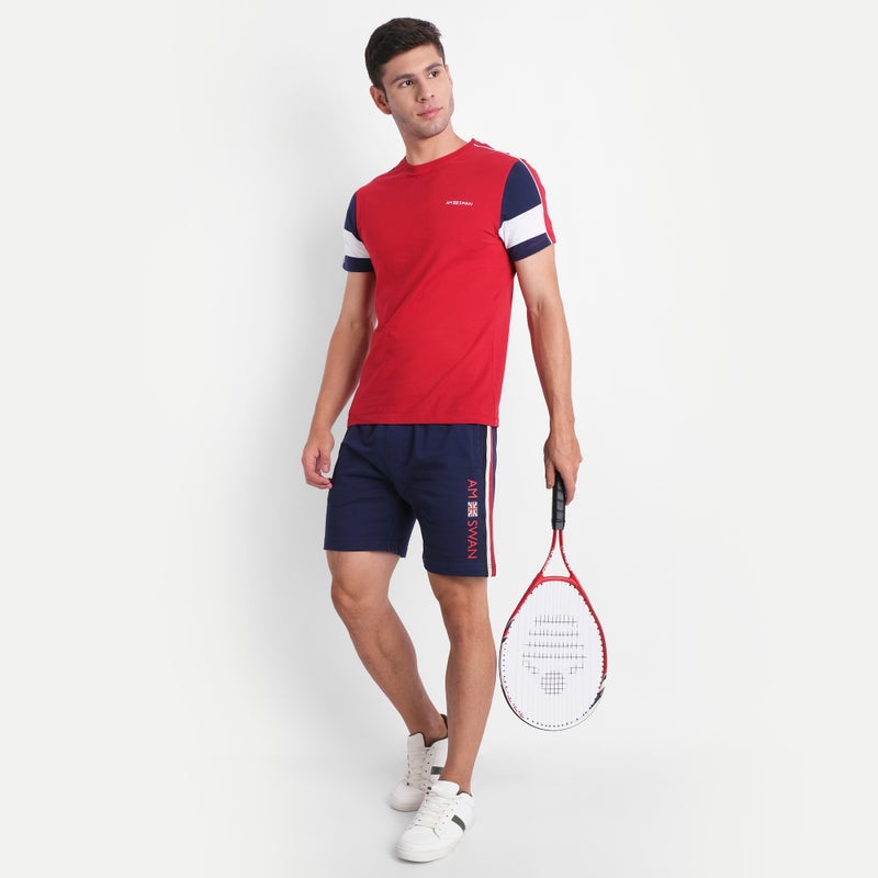amswan PREMIUM COTTON COLOURBLOCK PRINTED HALF SLEEVE CREW NECK T-SHIRTS - Image 5