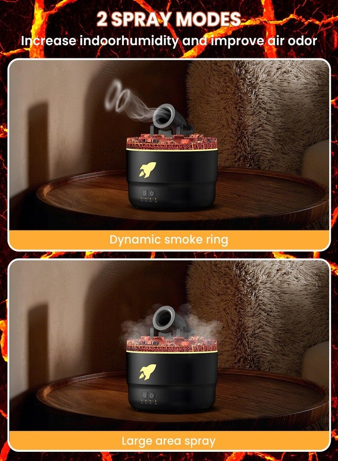 FIALAME Cannon Blast Aroma Humidifier, Cannon Blast Turret Humidifier Silent Diffuser with Colorful LED Lights, Waterless Auto Shut, Vapor Aromatherapy Humidifier for Home Office Bedroom (Black) - Image 3