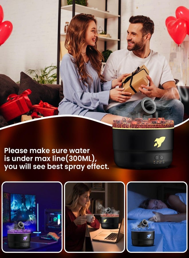 FIALAME Cannon Blast Aroma Humidifier, Cannon Blast Turret Humidifier Silent Diffuser with Colorful LED Lights, Waterless Auto Shut, Vapor Aromatherapy Humidifier for Home Office Bedroom (Black) - Image 5