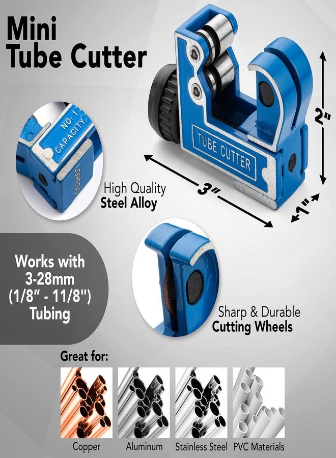 LSR LORESO Loreso Copper Pipe Tubing Cutter - Mini Tube Cutter for 1/8" 1/4" 1/2" to 1 1/8" Inches For Copper Brass Aluminum & Thin Stainless Steel Pipes (3-28mm) OD- Mini - Image 5