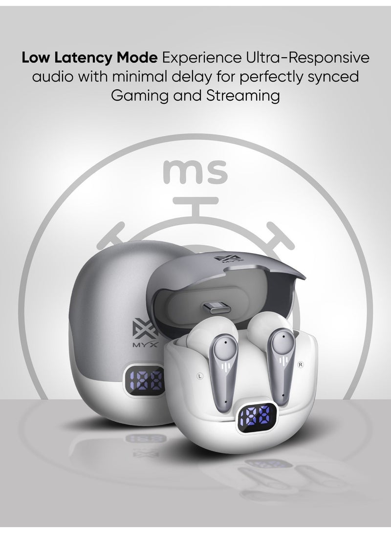MYX Hybrid XPro Gaming True Wireless Earbuds | Bluetooth 6.0 | 13mm Driver | ANC ENC | Low Latency | 15H Playtime - Image 4