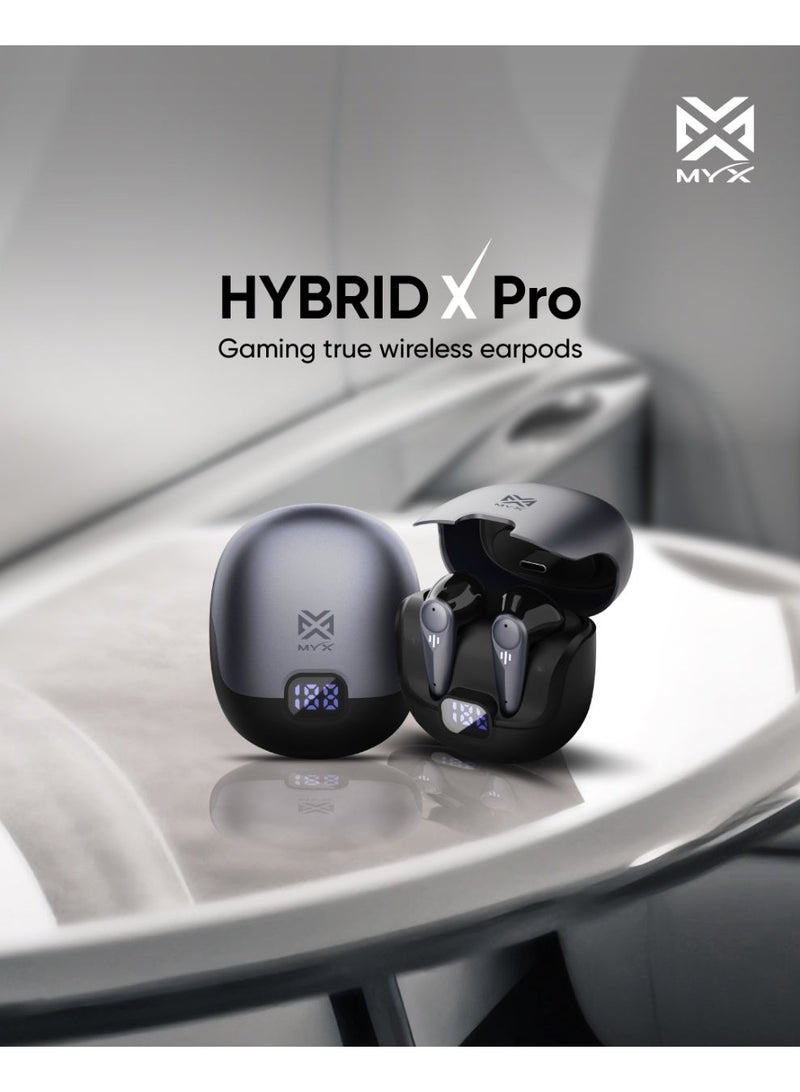MYX Hybrid XPro Gaming True Wireless Earbuds | Bluetooth 6.0 | 13mm Driver | ANC ENC | Low Latency | 15H Playtime - Image 2