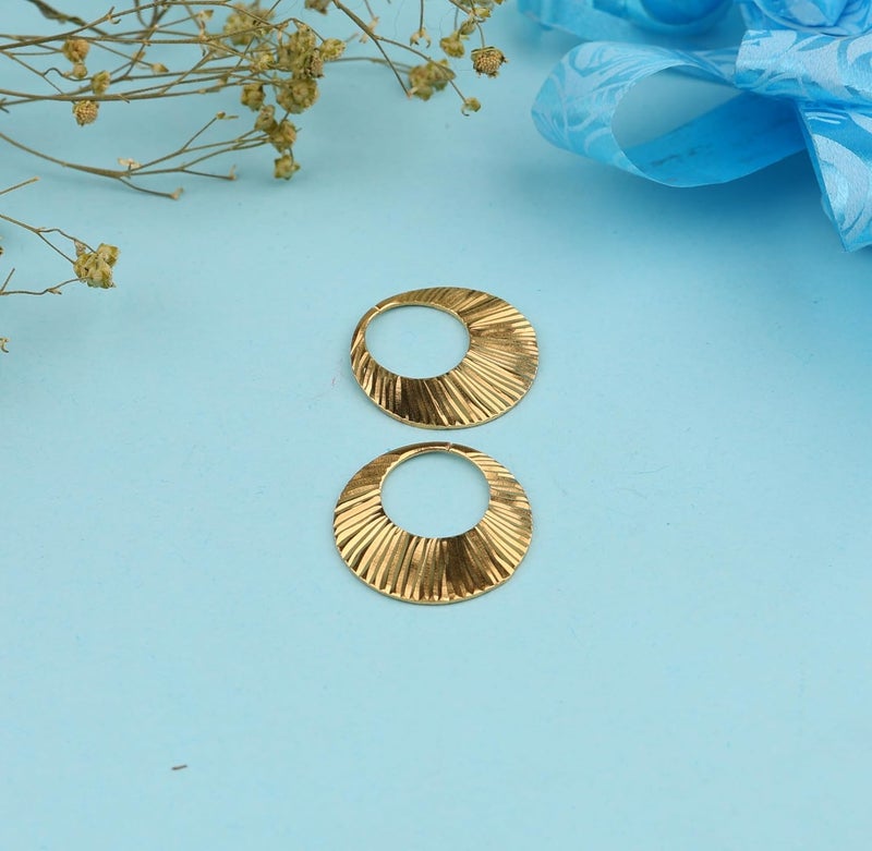 RidVik 1 Micron 22K Gold Plated Nattiyan Earrings For Men's Panjabi Boy | Gold Plated Brass Material Golden Hoop Studs Earrings Bali For Mens Fashion's - Image 5