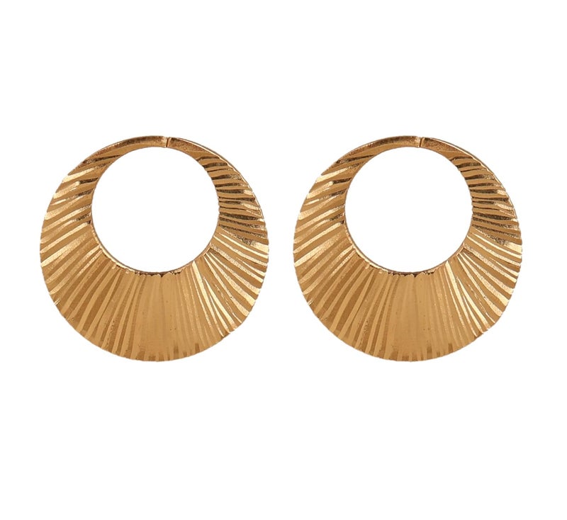 RidVik 1 Micron 22K Gold Plated Nattiyan Earrings For Men's Panjabi Boy | Gold Plated Brass Material Golden Hoop Studs Earrings Bali For Mens Fashion's - Image 1