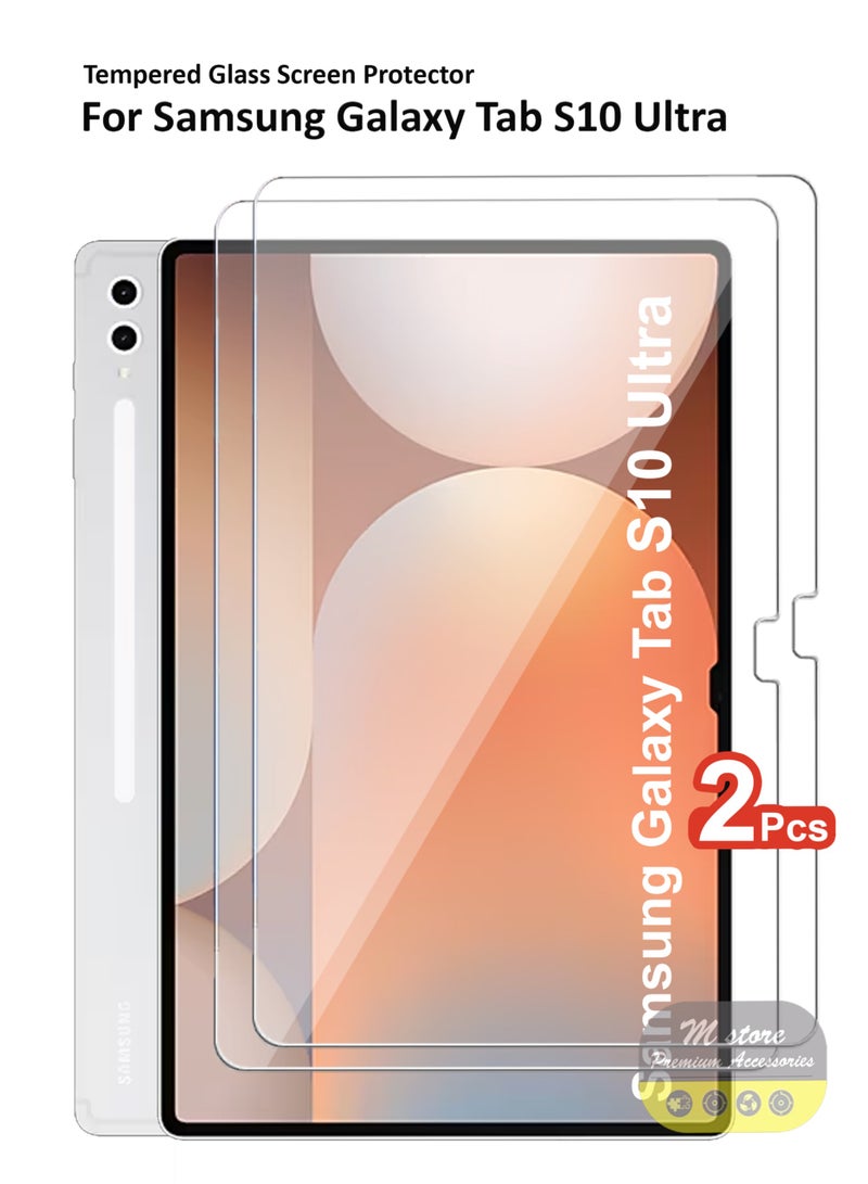 2 Pieces Samsung Galaxy Tab S10 Ultra 14.6 inches Tempered Glass Screen Protector – High Transparency, Delicate Touch, Anti-Explosion, Smooth Arc Edges, Easy Installation, Screen Protector for Samsung Galaxy Tab S10 Ultra 14.6 - Image 1