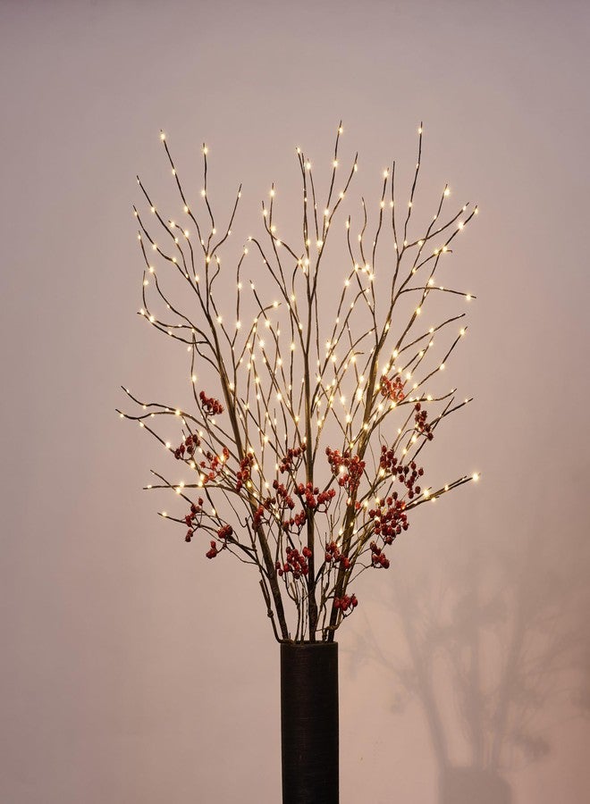 LIGHTSHARE Lighted 41IN Artificial Twig Birch Tree Branch with 300 Fairy LED Lights Plug in with Timer for Spring Thanksgiving Christmas Decoration Indoor Outdoor Sticks, Brown - Image 3