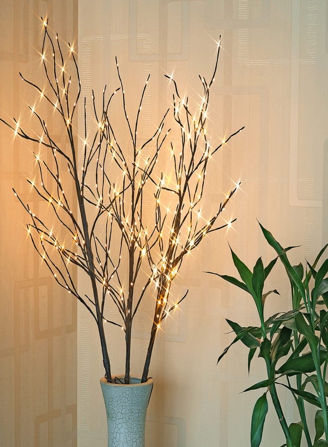LIGHTSHARE Lighted 41IN Artificial Twig Birch Tree Branch with 300 Fairy LED Lights Plug in with Timer for Spring Thanksgiving Christmas Decoration Indoor Outdoor Sticks, Brown - Image 1