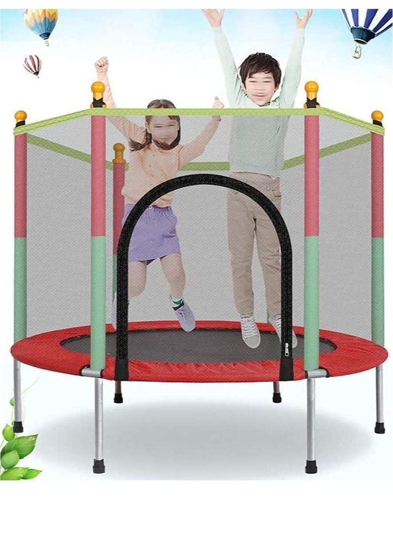 140cm Indoor Trampoline with Protection Net Adult Children Jumping Bed Enclosure Outdoor Trampolines Workout Fitness Equipment  - Image 1