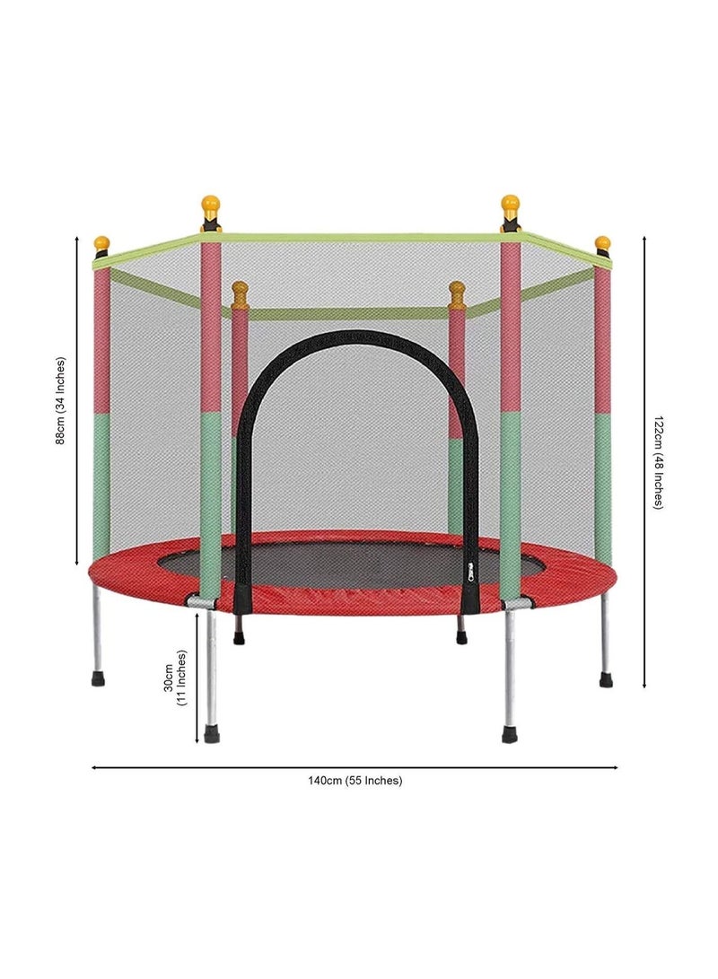 140cm Indoor Trampoline with Protection Net Adult Children Jumping Bed Enclosure Outdoor Trampolines Workout Fitness Equipment  - Image 3