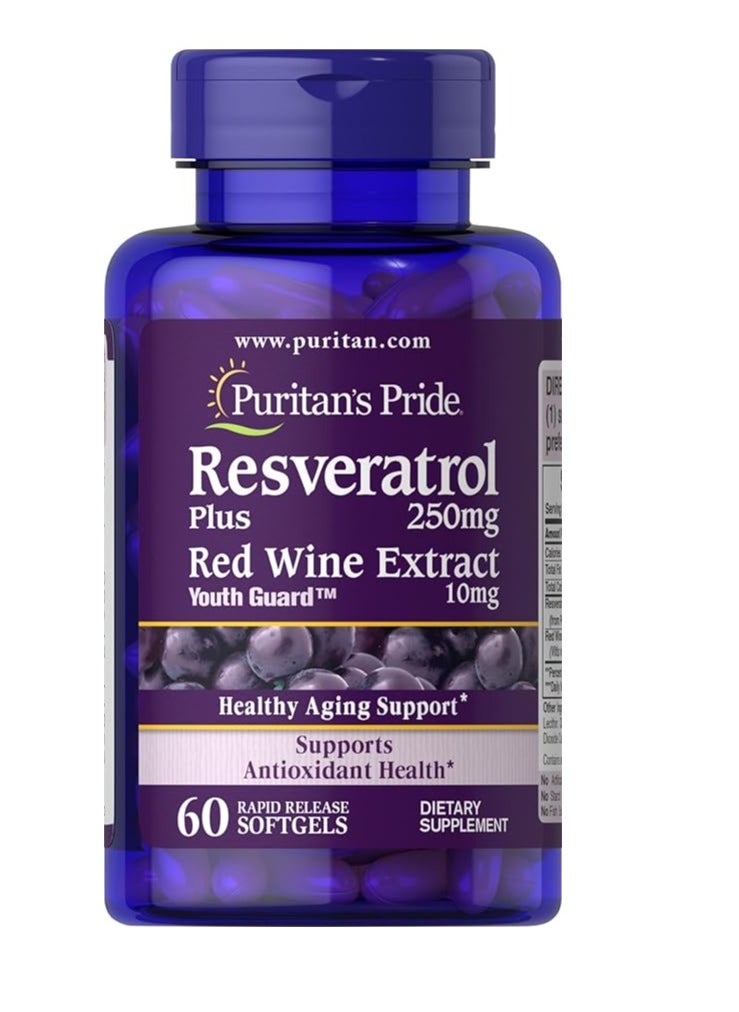 Puritan's Pride Resveratrol 250 mg, 60 Count 