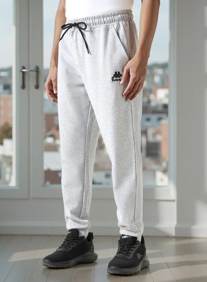 Kappa Relaxed Fit Logo Detail Joggers with Drawstring Closure and Pockets