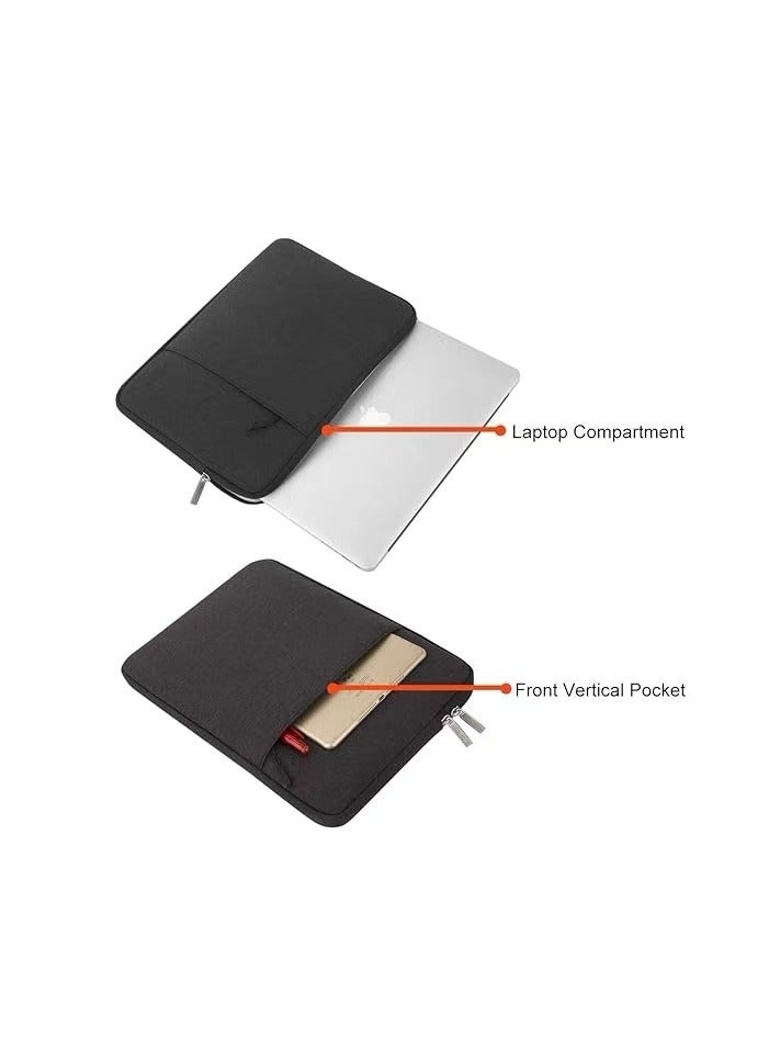 حقيبة لاب توب، حافظة حماية عمودية من ألياف البوليستر، مع جيب، اسود، 15.6 بوصة 40*2*28.5 سم (الطول × العرض × الارتفاع)أسود（لا يشمل المعدات الإلكترونية） - Image 2