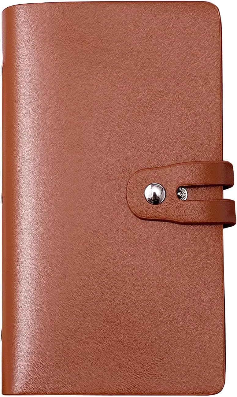 Romozi RFID Credit Card Holder, Leather Business Card Organizer with 96 Card Slots, Credit Card Case for Managing Your Different Cards and Important Documents to Prevent Loss or Damage (Bright Orange) - Image 1