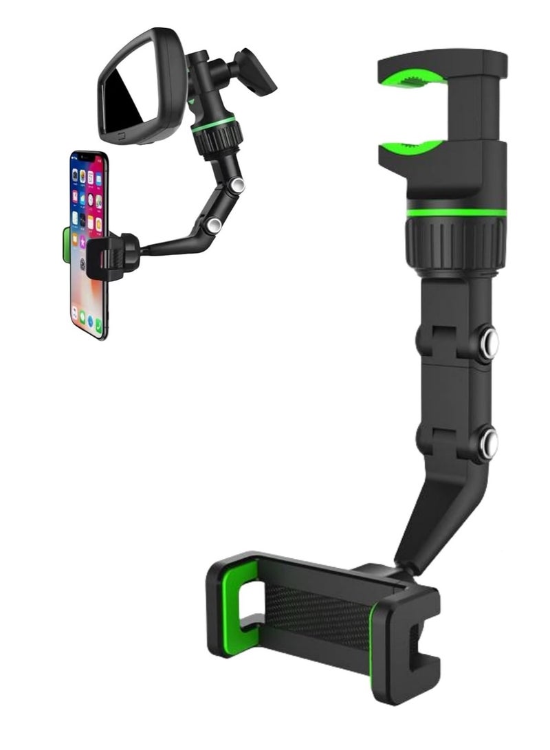 ELTRAZONE Universal Rearview Mirror Mount 360 Degree Rotation Telescopic Phone Holder - Image 1