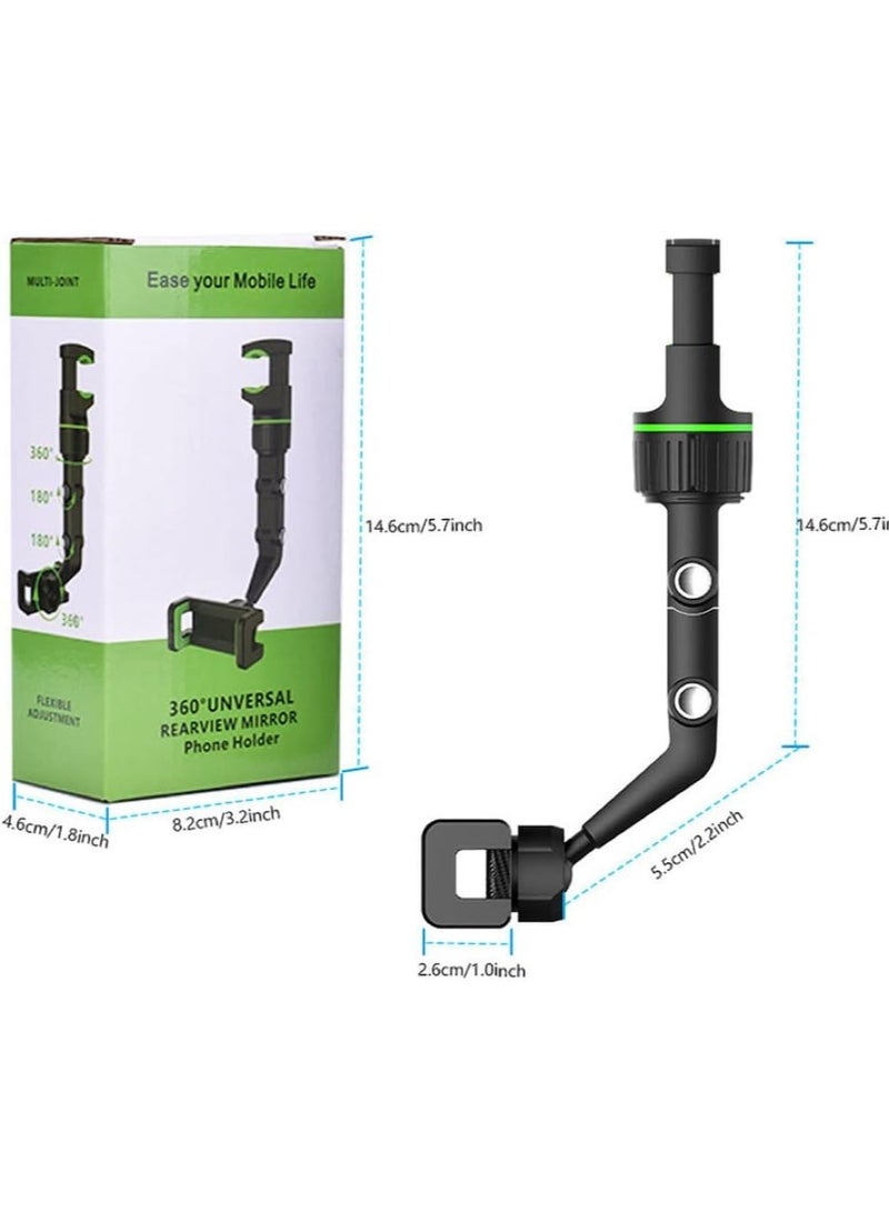 ELTRAZONE Universal Rearview Mirror Mount 360 Degree Rotation Telescopic Phone Holder - Image 3