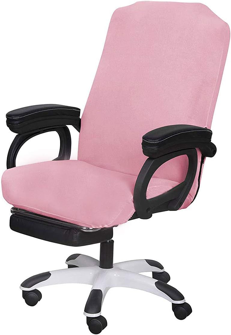 SARAFLORA Pink Office Chair Covers Stretch Washable Computer Chair Slipcovers for Universal Rotating Boss Chair Middle Size - Image 1