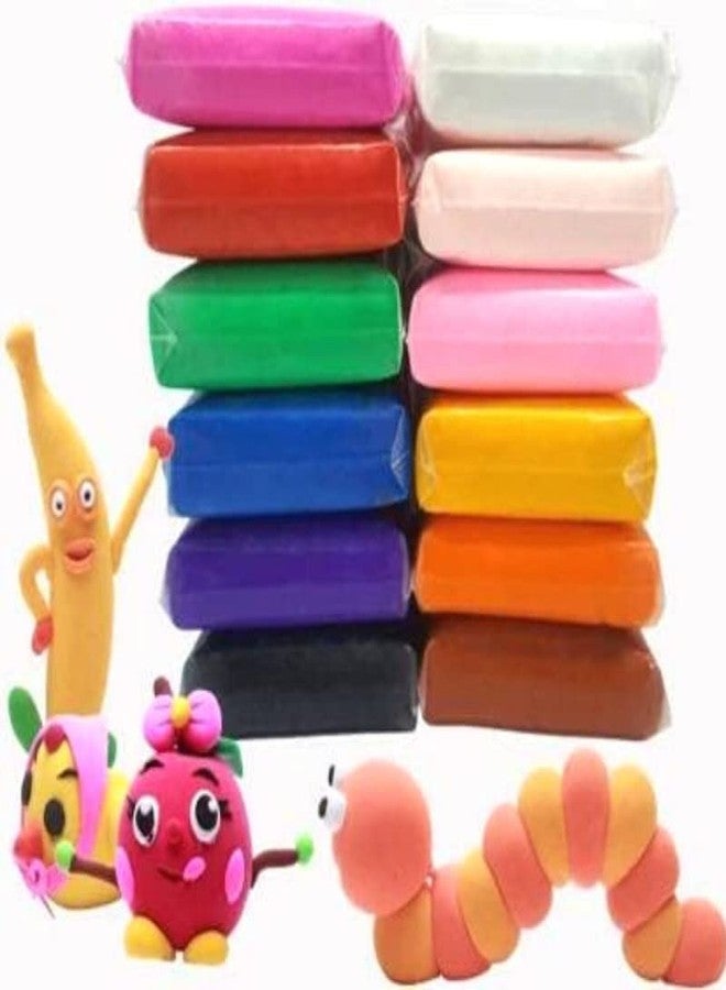 Sloies Ultra-Light Air Dry Soft Colorful Clay, Colorful Soft Playing Clay Toy Kit for Kids. Pack of 12pc. - Image 1