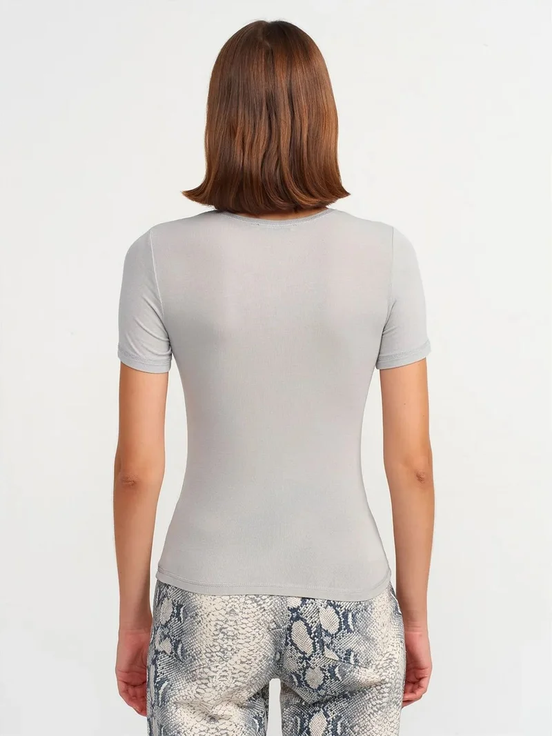 ديلفين Dilvin Women's Slim Fit Crew Neck T-Shirt