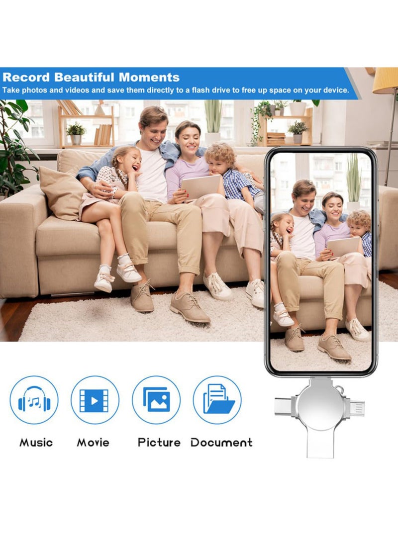 Flash Drive for iPhone 512GB, Photo Stick USB Flash Drive 512GB Memory Stick USB 3.0 High Speed Thumb Drives Portable Jump Drive Storage Device External Storage for Smartphone/Laptop/PC/Android - Image 3