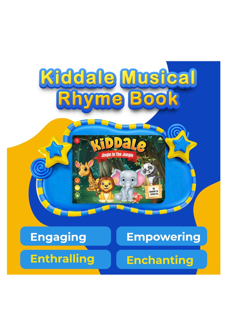 Kiddale - Bundle of 2 Musical Rhymes Books |16 Wild Animal and 8 Classical Nursery Rhymes | 28 Sounds Each | Interactive Touch and Play Sound Books | Ideal Gift for 1-3 Years | Sing-Along Collection - Image 1