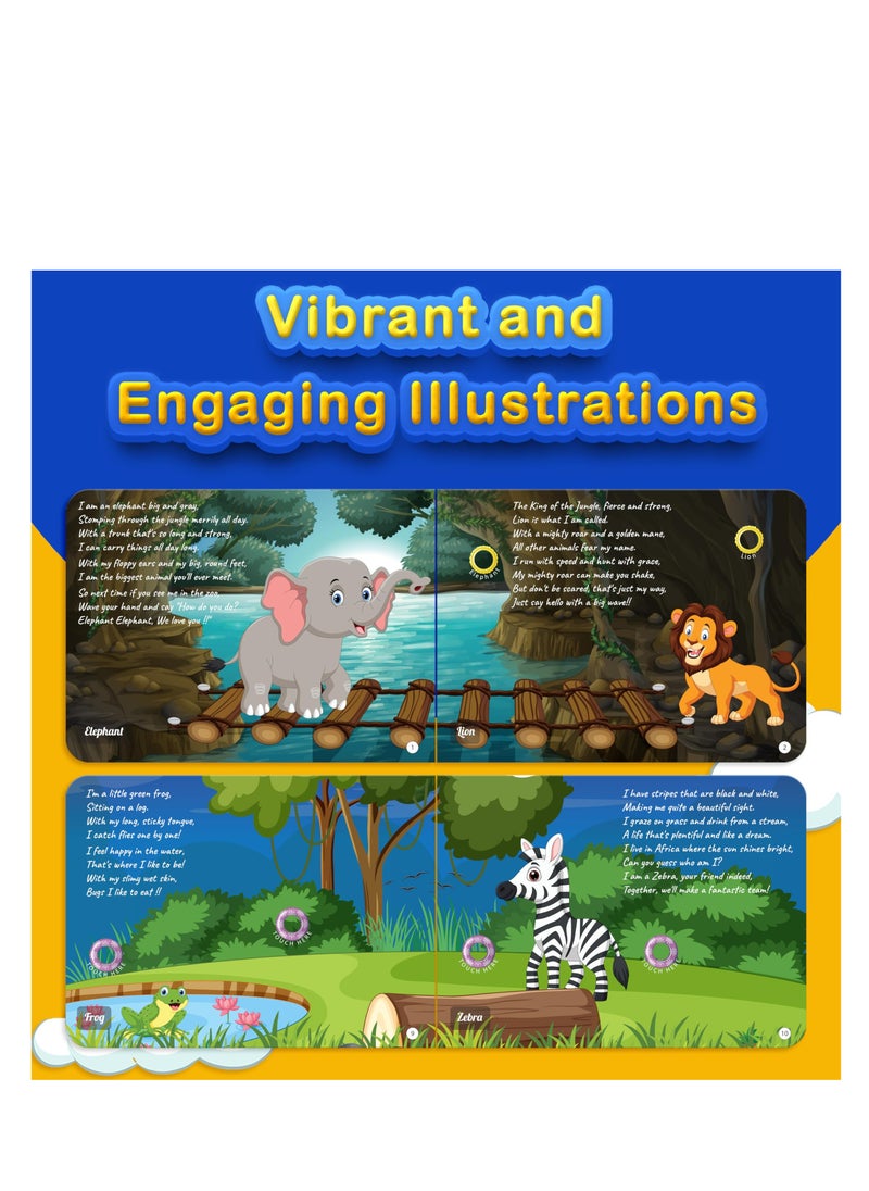 Kiddale - Bundle of 2 Musical Rhymes Books |16 Wild Animal and 8 Classical Nursery Rhymes | 28 Sounds Each | Interactive Touch and Play Sound Books | Ideal Gift for 1-3 Years | Sing-Along Collection - Image 1