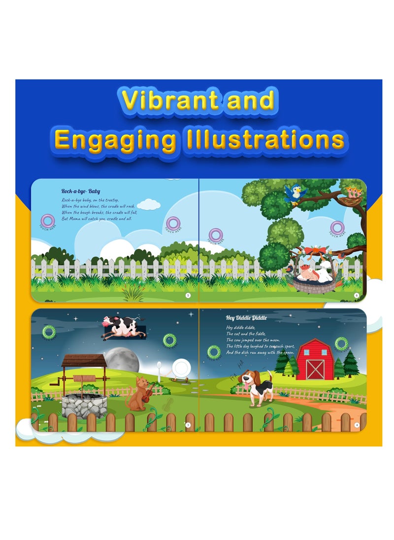 Kiddale - Bundle of 2 Musical Rhymes Books |16 Wild Animal and 8 Classical Nursery Rhymes | 28 Sounds Each | Interactive Touch and Play Sound Books | Ideal Gift for 1-3 Years | Sing-Along Collection - Image 1