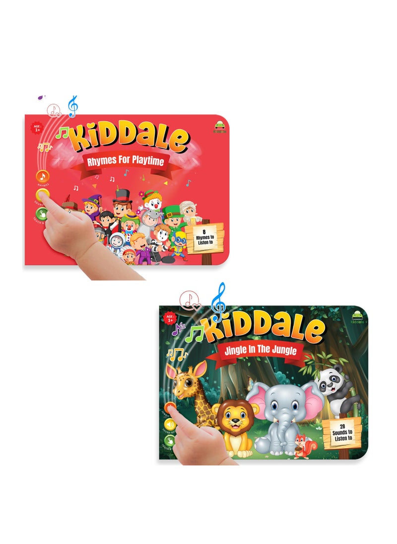 Kiddale - Bundle of 2 Musical Rhymes Books |16 Wild Animal and 8 Classical Nursery Rhymes | 28 Sounds Each | Interactive Touch and Play Sound Books | Ideal Gift for 1-3 Years | Sing-Along Collection - Image 1