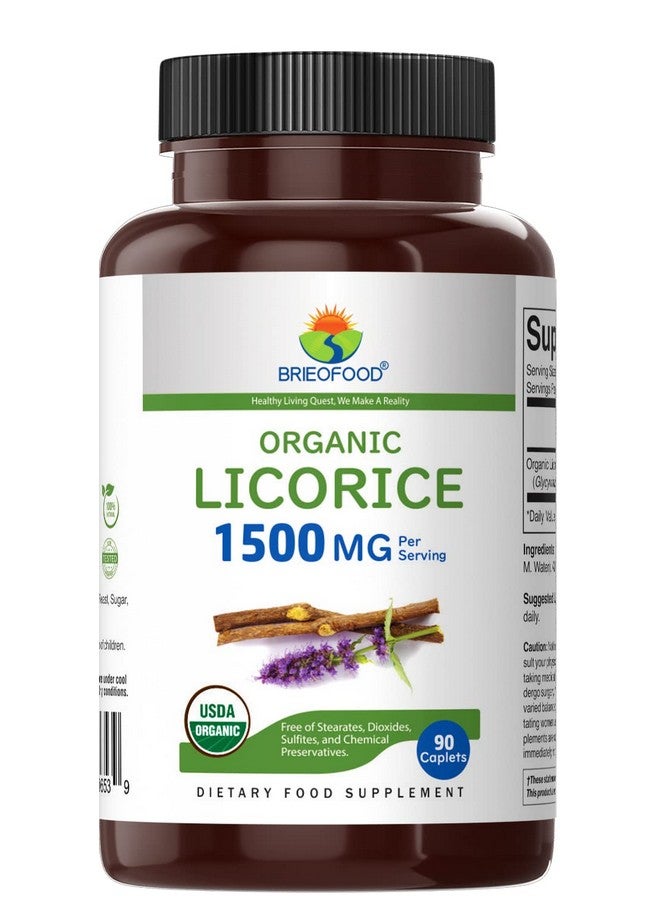 Brieofood Organic Licorice 1500Mg 45 Servings Vegetarian Gluten Free 90 Vegetarian Tablets - Image 3