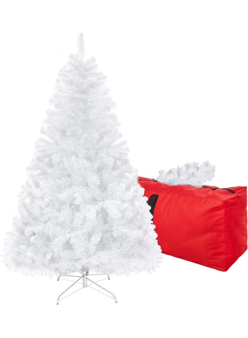 CRSTAFU Store 5ft Artificial Christmas Tree, Arbol de Navidad with 600 Branch Tips, Premium North Valley Spruce with Foldable Base Stand, Xmas Tree for Home, Office,Party Decoration-White - Image 1