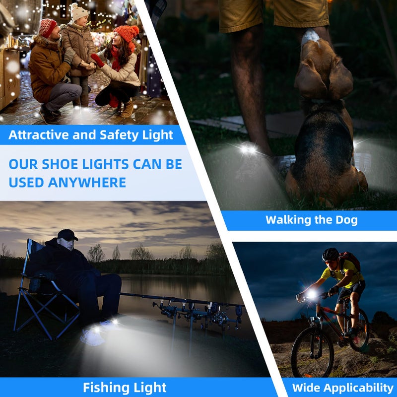 COSOOS Original 2 Rechargeable Headlights for Shoe Charms, Rechargeable Flashlight Attachment for Shoe Accessory Kids Boy Girl Men Women Sandal, Clip on Clog Headlamp Shoe Decoration Charm - Image 3