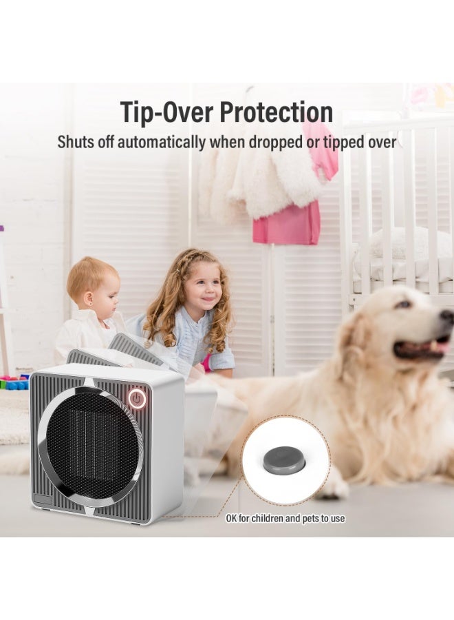 أوريون ماكس سخان سيراميك PTC صغير محمول بقوة 500 وات - سخان مروحة كهربائي شخصي صغير الحجم مع حماية من الحرارة الزائدة والانقلاب، مثالي للمنزل والمكتب وغرفة النوم - Image 5