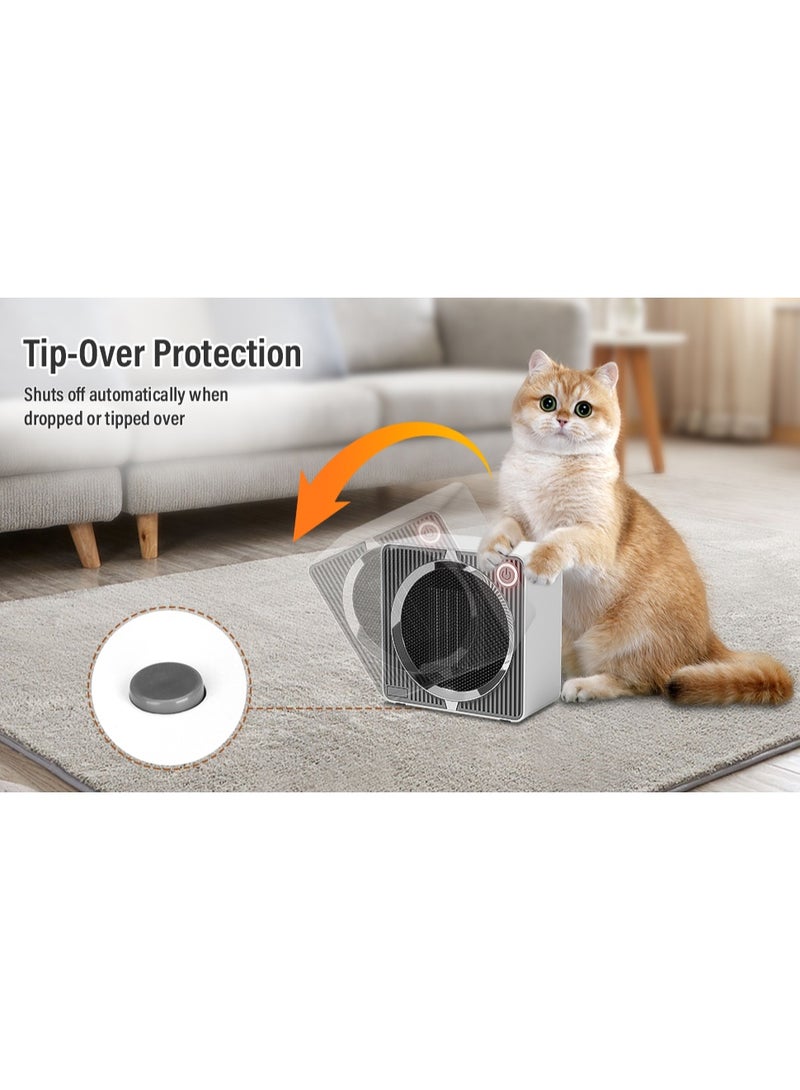 أوريون ماكس سخان سيراميك PTC صغير محمول بقوة 500 وات - سخان مروحة كهربائي شخصي صغير الحجم مع حماية من الحرارة الزائدة والانقلاب، مثالي للمنزل والمكتب وغرفة النوم - Image 2