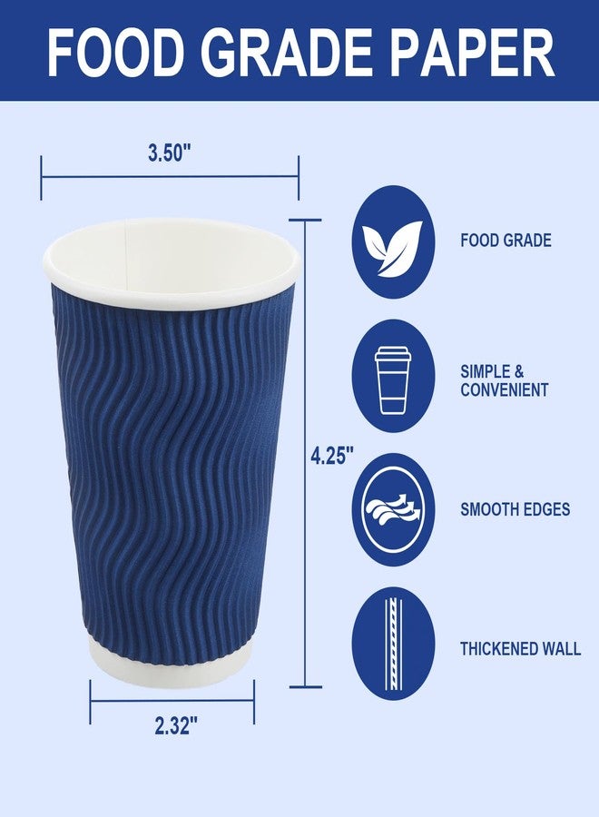RAZCC Coffee Cups, 120 Pack 12 oz Disposable Insulated Paper Cups, Corrugated Kraft Ripple Wall Cup Suitable for Hot and Cold Drinks - Image 2