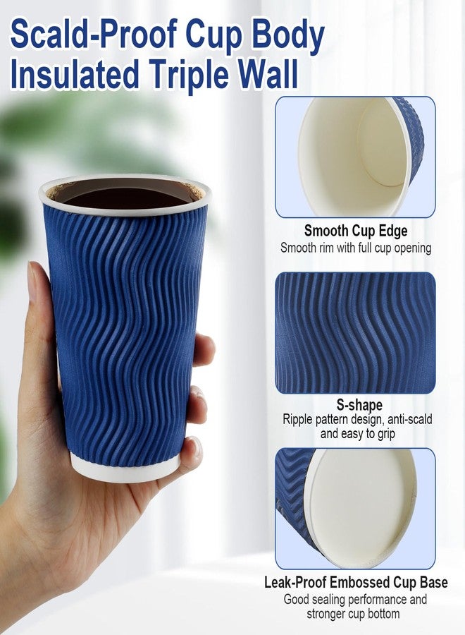 RAZCC Coffee Cups, 120 Pack 12 oz Disposable Insulated Paper Cups, Corrugated Kraft Ripple Wall Cup Suitable for Hot and Cold Drinks - Image 3