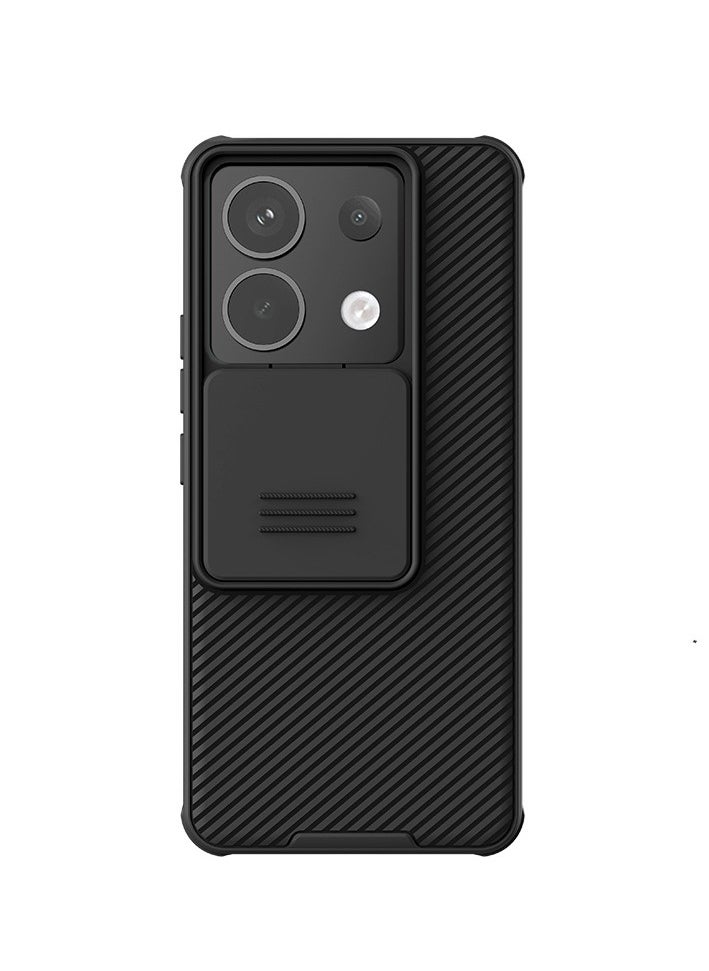 جنرال غطاء هاتف أنيق لهاتف Redmi Note 13 Pro 5G و Xiaomi POCO X6 5G يحتوي على غطاء كاميرا قابل للانزلاق ويتميز بتصميم أنيق ورقيق للغاية.  - Image 1