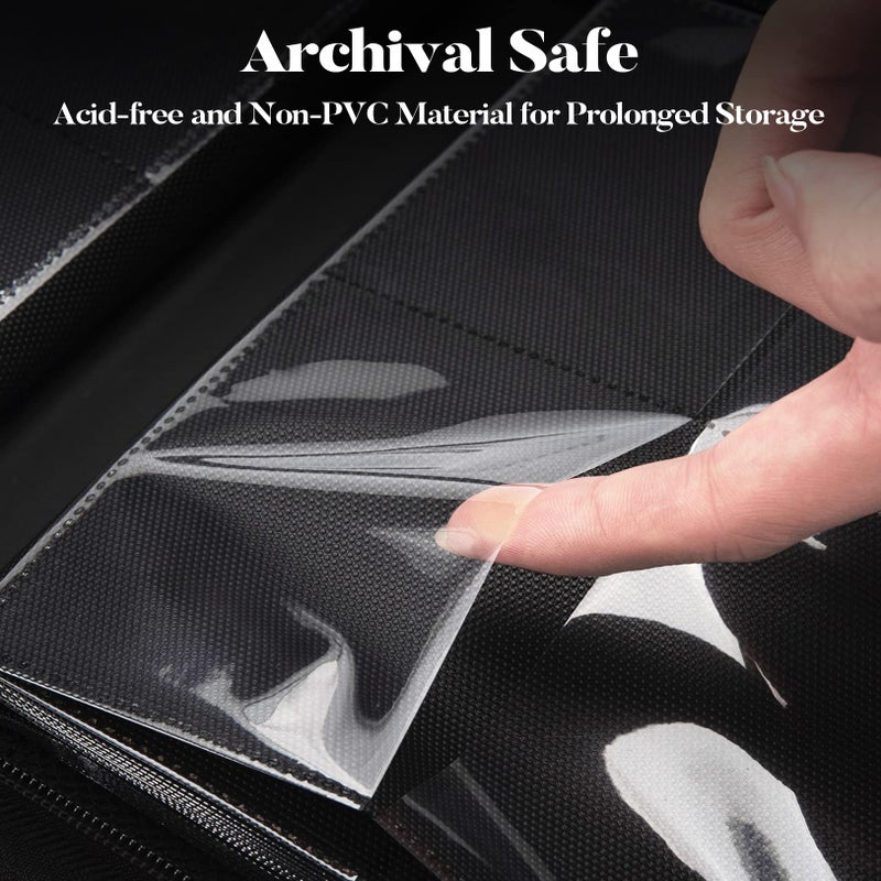 Fabmaker Premium 4 Pocket Zip Card Binder, Trading Card Binder for 320 Cards, Portable PU Card Collection Binder, Collector Card Album Folder for Game & Sports Cards (Black) - Image 4