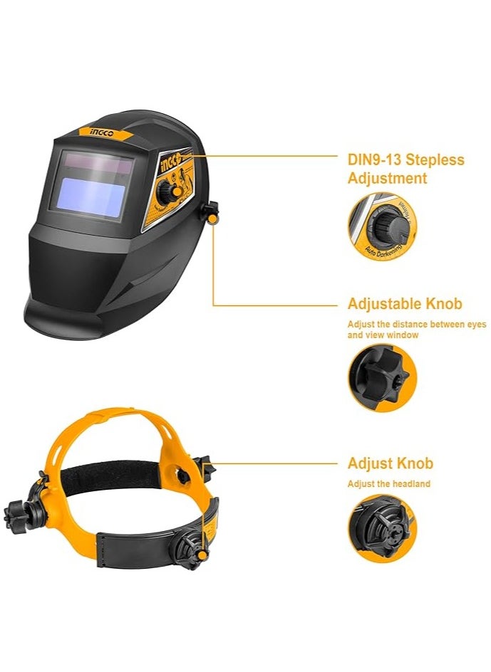 INGCO Auto Darkening Welding Helmet with Dark State Adjustable Shade DIN9-13 for Mig Tig Arc Weld Grinding Welder Mask AHM008 - pzsku/ZD61DBA6F0CDFA5E617B5Z/45/_/1735328709/c38ea2d5-c869-4b3f-b3e8-23425e676a87