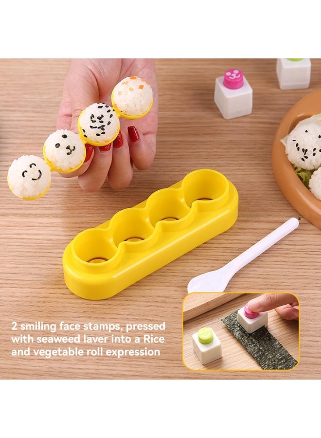 كرة الأرز صنع مجموعة، بلاستيك غير عصا كرة الأرز صانع القالب سوشي صنع مجموعة سوشي اكسسوارات مع ملعقة للغداء بنتو الطفل والمنزل DIY - Image 2