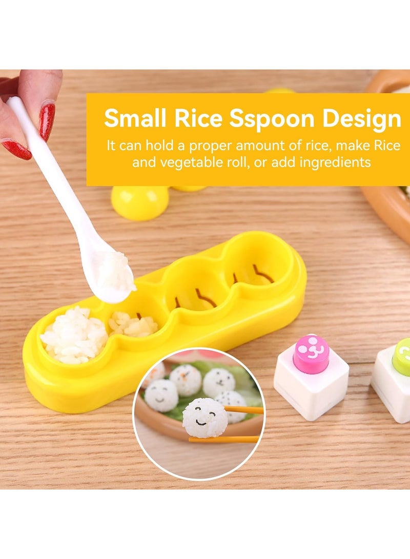 كرة الأرز صنع مجموعة، بلاستيك غير عصا كرة الأرز صانع القالب سوشي صنع مجموعة سوشي اكسسوارات مع ملعقة للغداء بنتو الطفل والمنزل DIY - Image 3