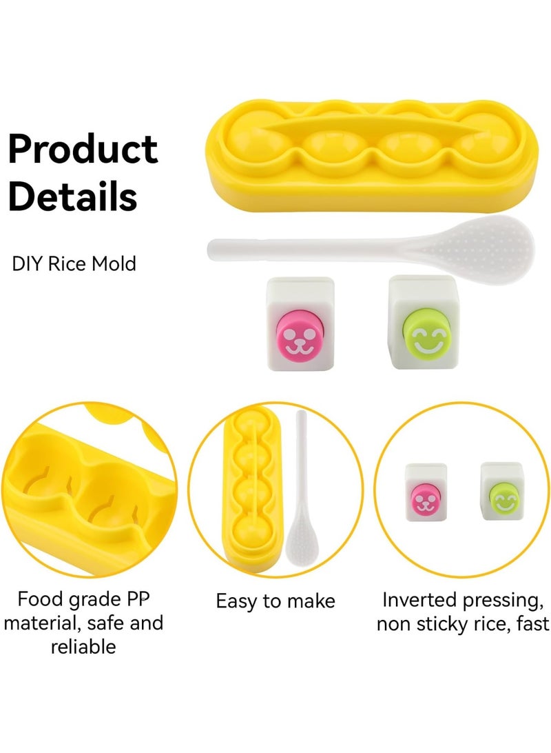 كرة الأرز صنع مجموعة، بلاستيك غير عصا كرة الأرز صانع القالب سوشي صنع مجموعة سوشي اكسسوارات مع ملعقة للغداء بنتو الطفل والمنزل DIY - Image 5