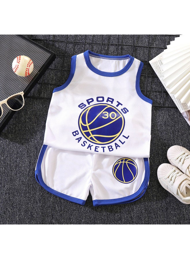 Baby Boys & Girls Summer Basketball Sports Suit Mesh Vest Quick-Drying Shorts Trendy Jersey