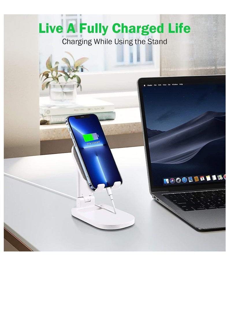 Generic - Foldable Cell Phone Stand, Adjustable Phone Holder Ortable Cellphone Cradle Desktop Cradle Bracket Compatible with iPhone 14 13 12 Pro Max Mini and Mobile Phone Smartphone - Image 1