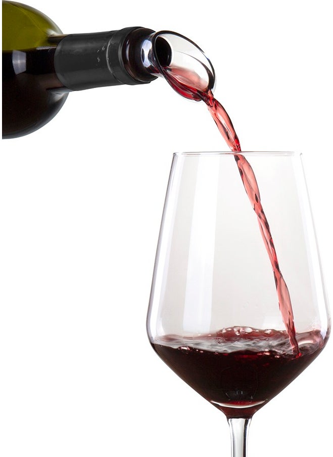 Vacu Vin - Wine Pourer Crystal Black 2 pieces - Image 1