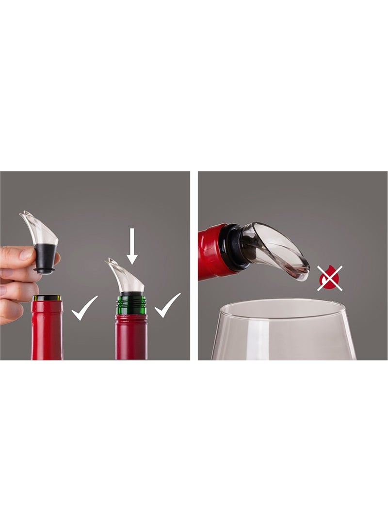 Vacu Vin - Wine Pourer Crystal Black 2 pieces - Image 1