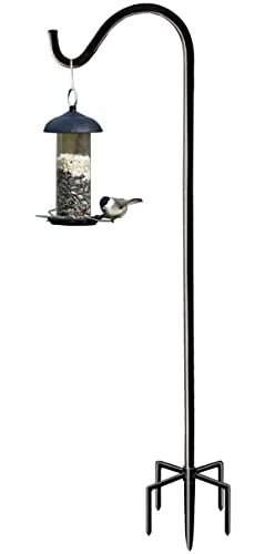 Fandature 60 Inch Tall Outdoor Shepherds Hook with 5 Prong Base, Adjustable Bird Feeder Pole Hanger for Hanging Outside Birdfeeders, Plant Baskets, Lanterns, Wedding Decor - Image 1